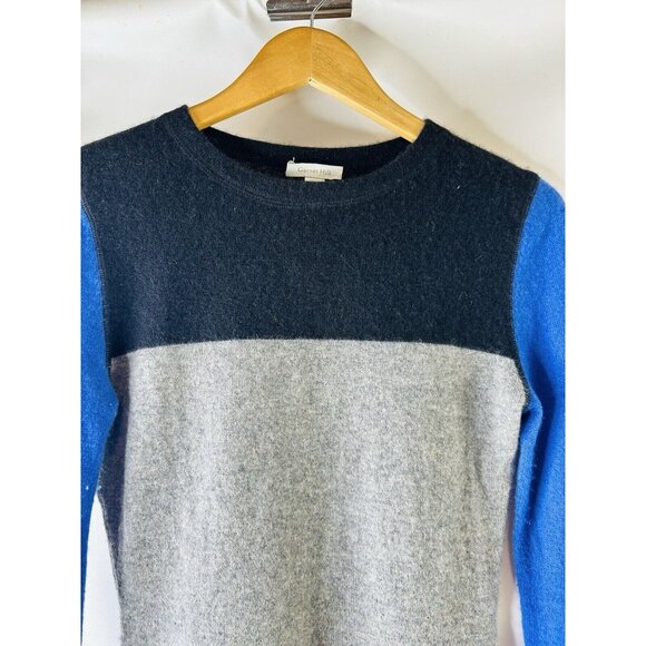 Garnet Hill Soft Cashmere Color Block Crewneck Sweater - Picture 5 of 6